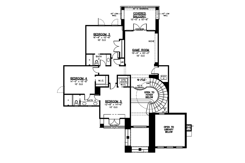 Dream House Plan - Floor Plan - Upper Floor for Mediterranean House Plan #1019-8 - 5 bed, 4.5 bath
