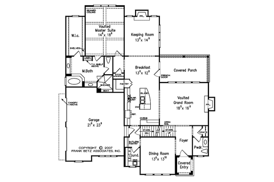 Floor Plan - Main Floor for European House Plan #927-496 - 4 bed, 3.5 bath