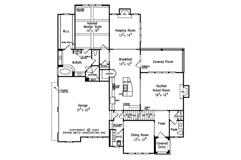 Home Plan - Floor Plan - Main Floor for European House Plan #927-496 - 4 bed, 3.5 bath