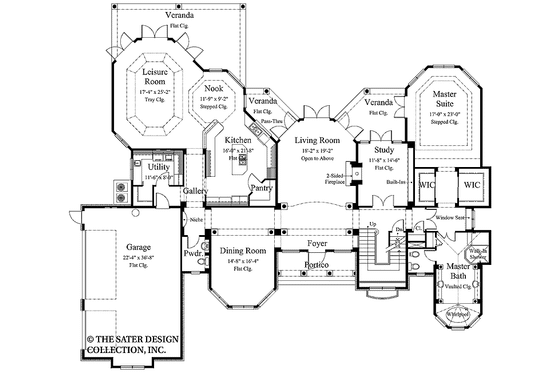 Floor Plan - Main Floor for Mediterranean House Plan #930-305 - 4 bed, 3.5 bath