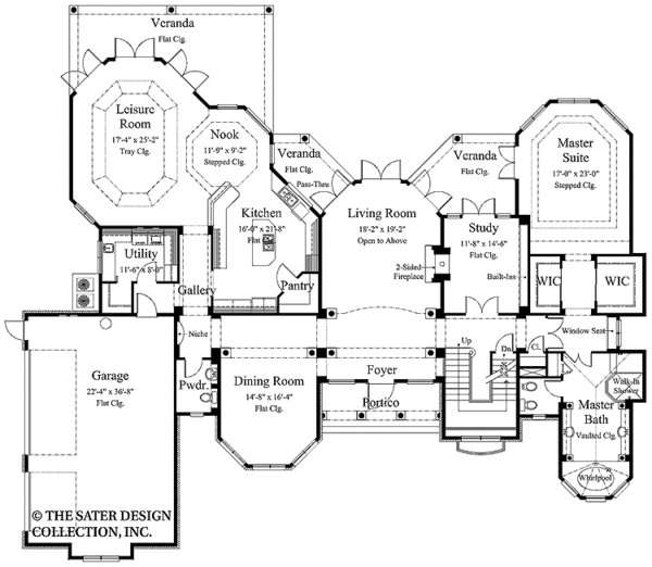 Mediterranean Floor Plan - Main Floor Plan #930-305