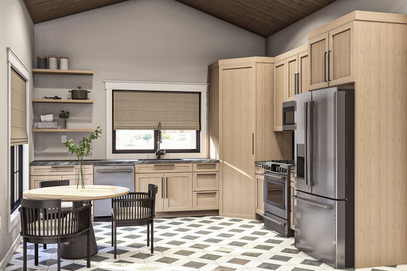 Dream House Plan - Interior - Kitchen for Adobe / Southwestern House Plan #455-438 - 1 bed, 1 bath