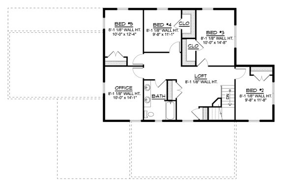 Traditional Floor Plan - Upper Floor Plan #1064-180