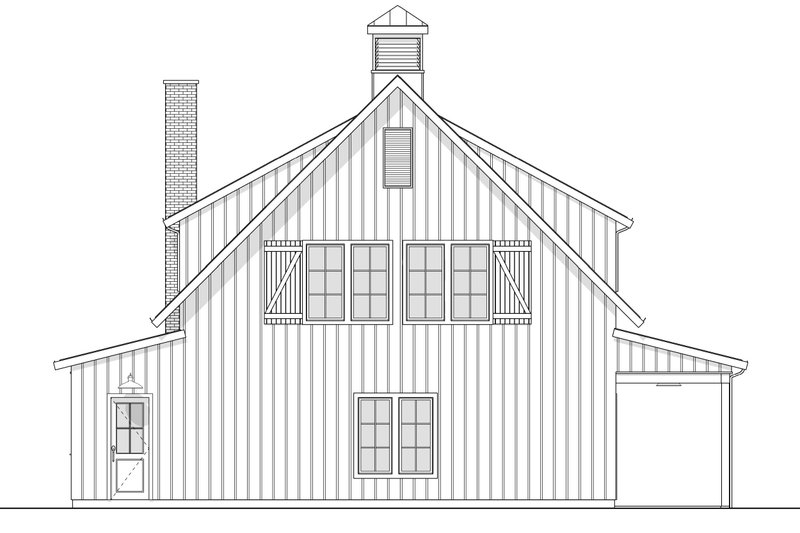 House Blueprint - Exterior - Rear Elevation 3 for Barndominium House Plan #1114-72 - 4 bed, 2.5 bath