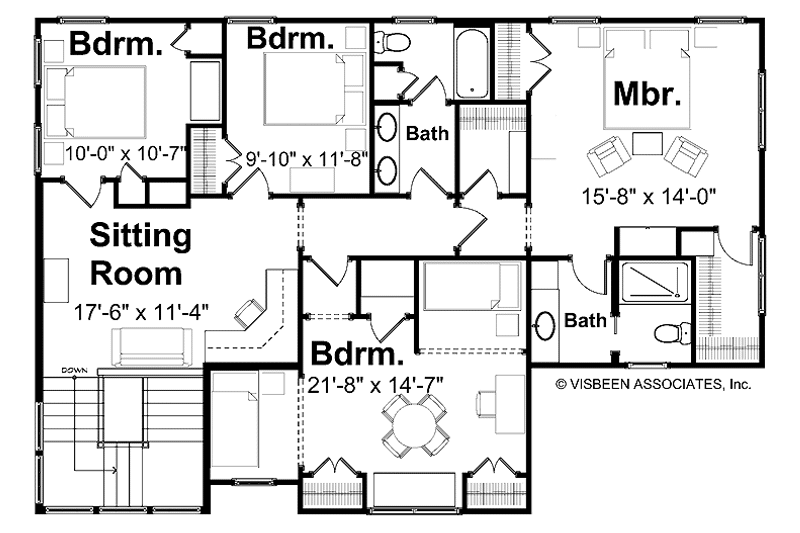 Home Plan - Floor Plan - Upper Floor for Country House Plan #928-49 - 4 bed, 2.5 bath