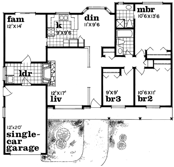 House Blueprint - Ranch Floor Plan - Main Floor Plan #47-957