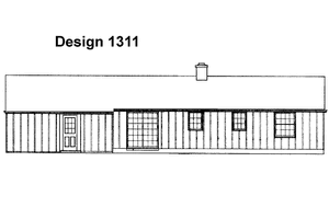 Exterior - Rear Elevation for Ranch House Plan #72-502 - 3 bed, 1.5 bath