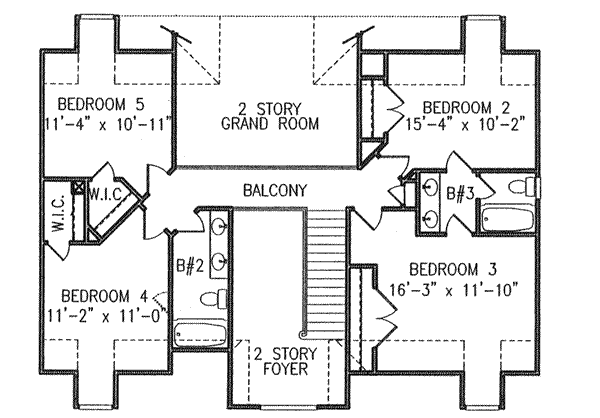 Country Floor Plan - Upper Floor Plan #54-116