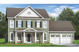 Colonial Exterior - Front Elevation Plan #1010-50