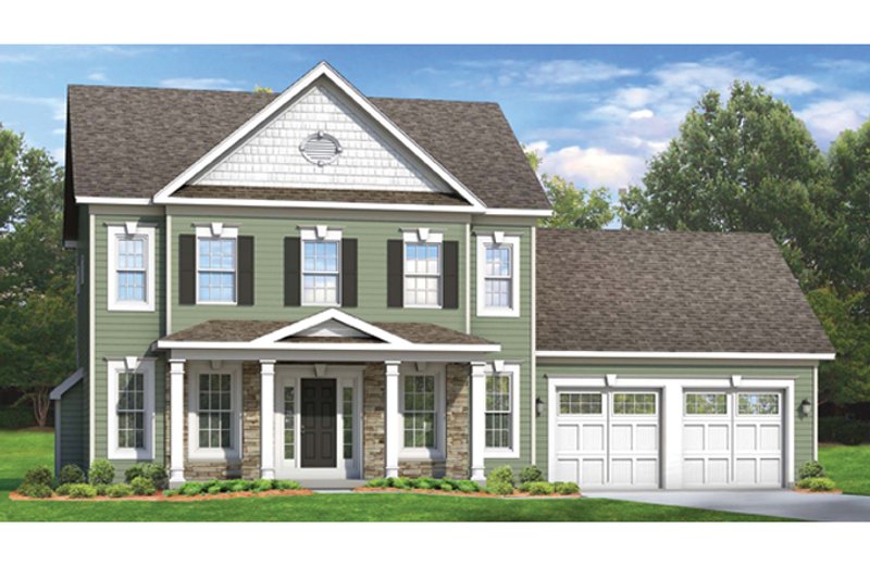 Colonial Style House Plan - 4 Beds 2.5 Baths 2104 Sq/Ft Plan #1010-50