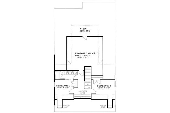 Floor Plan - Upper Floor for Country House Plan #17-2671 - 3 bed, 2.5 bath