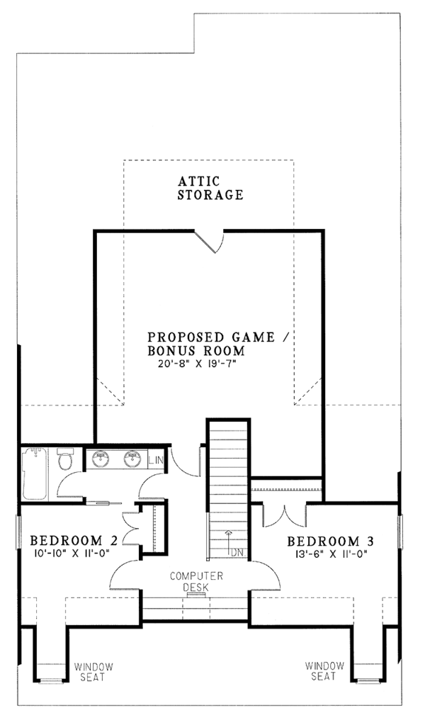 House Plan Design - Country Floor Plan - Upper Floor Plan #17-2671
