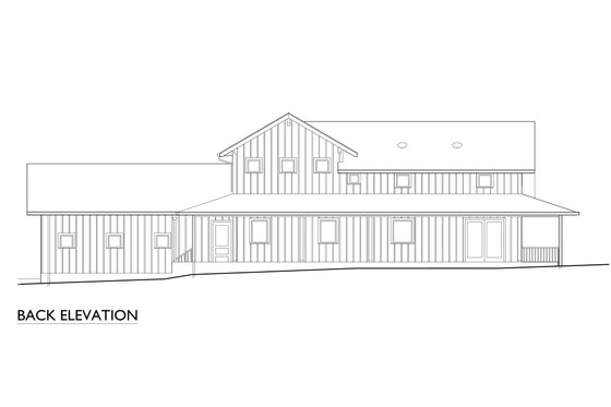 Exterior - Rear Elevation 1 for Farmhouse House Plan #890-7 - 2 bed, 2 bath