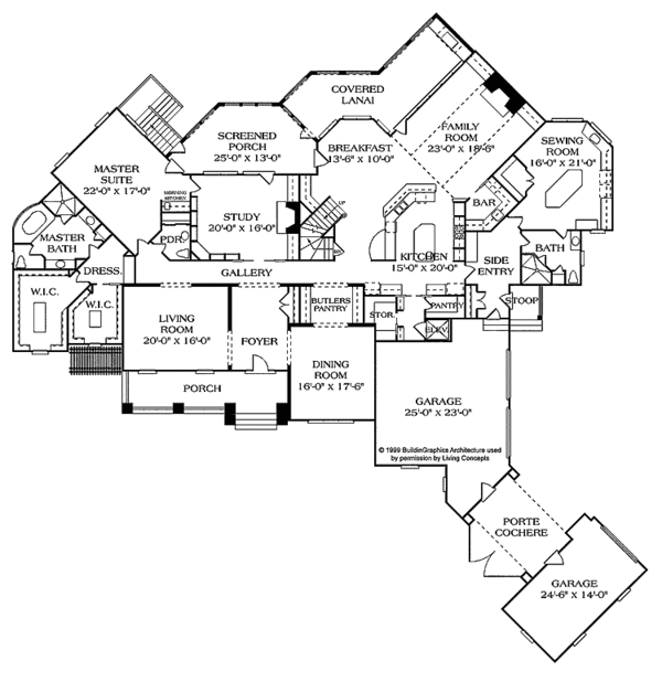 Architectural House Design - Craftsman Floor Plan - Main Floor Plan #453-322