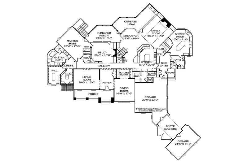 Dream House Plan - Floor Plan - Main Floor for Craftsman House Plan #453-322 - 4 bed, 5 bath