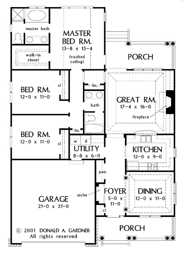 Architectural House Design - Mediterranean Floor Plan - Main Floor Plan #929-598