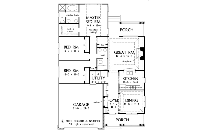 Home Plan - Floor Plan - Main Floor for Mediterranean House Plan #929-598 - 3 bed, 2 bath