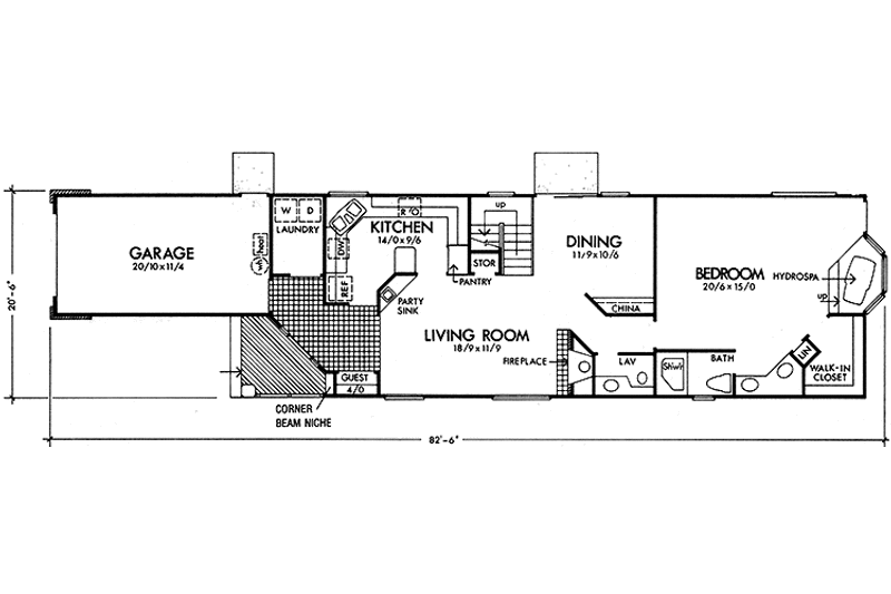 Home Plan - Floor Plan - Main Floor for Country House Plan #320-1250 - 3 bed, 2.5 bath