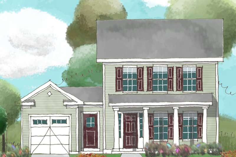Home Plan - Exterior - Front Elevation 3 for Colonial House Plan #1053-37 - 3 bed, 2.5 bath
