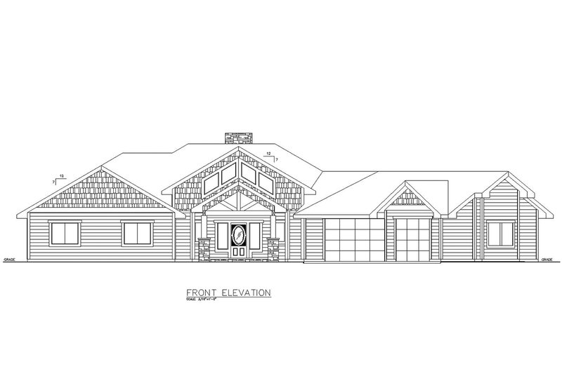 Dream House Plan - Exterior - Front Elevation 3 for Ranch House Plan #117-871 - 3 bed, 2.5 bath