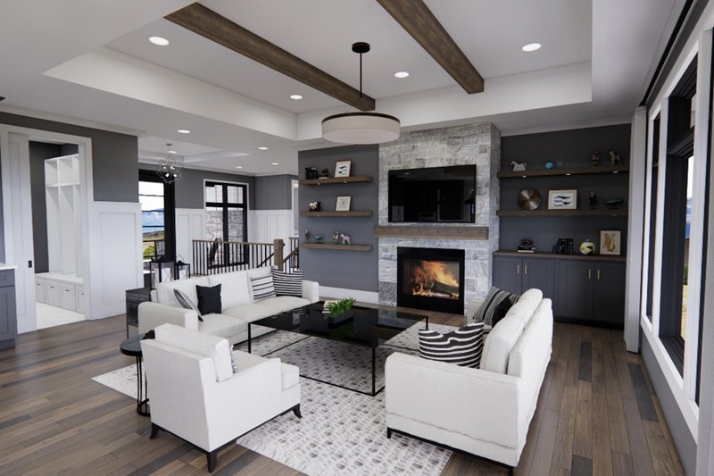 House Blueprint - Interior - Family Room for Farmhouse House Plan #51-1225 - 2 bed, 2 bath