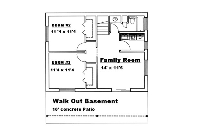 Architectural House Design - Floor Plan - Lower Floor House Plan #117-829 - 3 bed, 2.5 bath