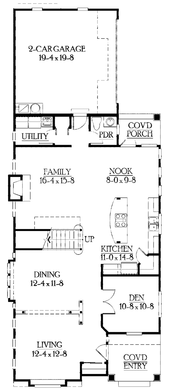 House Design - Craftsman Floor Plan - Main Floor Plan #132-387