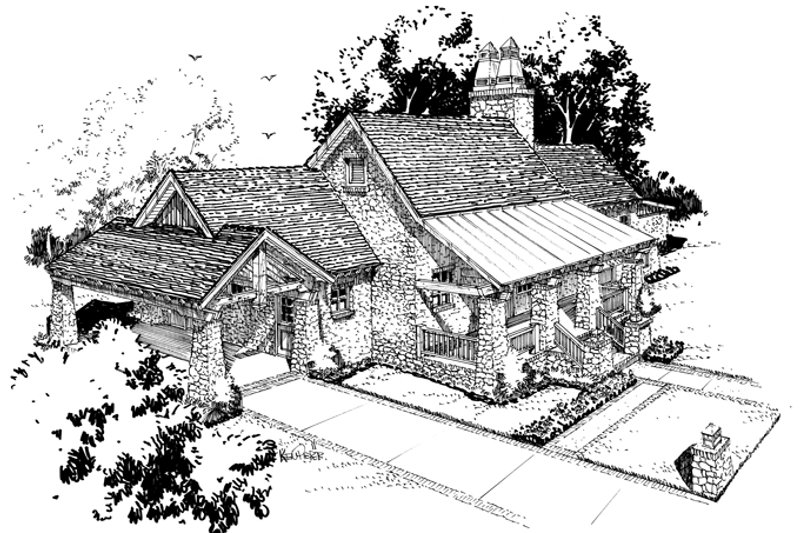 Architectural House Design - Exterior - Front Elevation 3 for Craftsman House Plan #942-19 - 3 bed, 2.5 bath