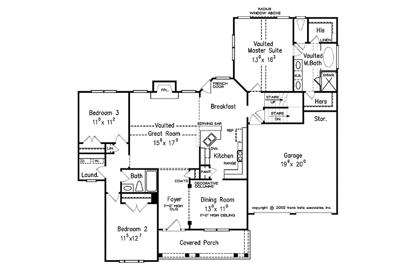 House Blueprint - Floor Plan - Main Floor for Ranch House Plan #927-851 - 3 bed, 2 bath
