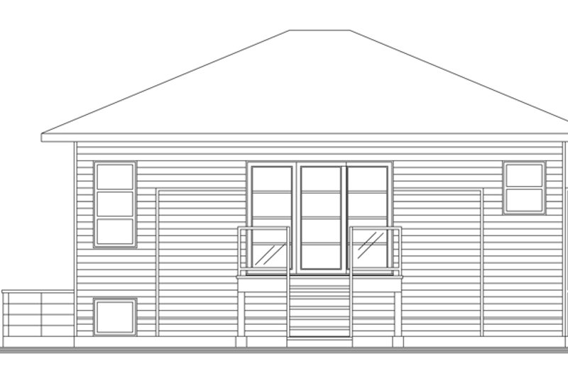 Dream House Plan - Exterior - Rear Elevation for Contemporary House Plan #23-2537 - 3 bed, 1.5 bath