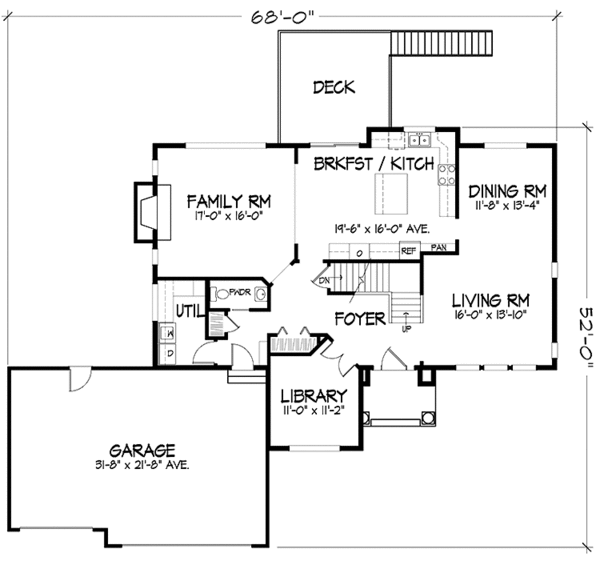 Home Plan - European Floor Plan - Main Floor Plan #320-1441