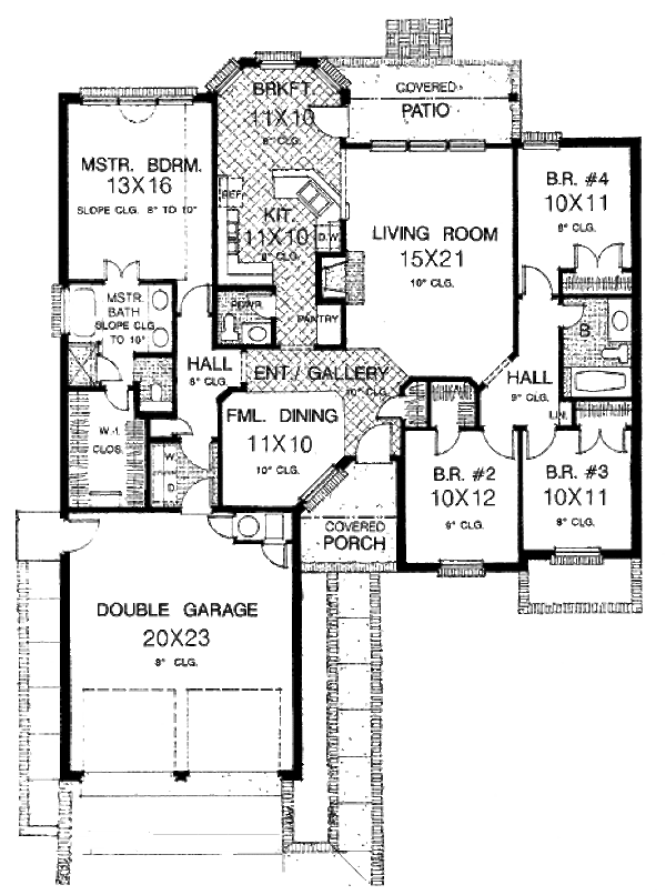 House Design - Traditional Floor Plan - Main Floor Plan #310-905