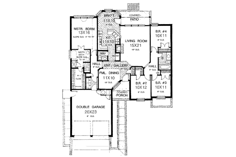 House Design - Floor Plan - Main Floor for Traditional House Plan #310-905 - 4 bed, 2.5 bath