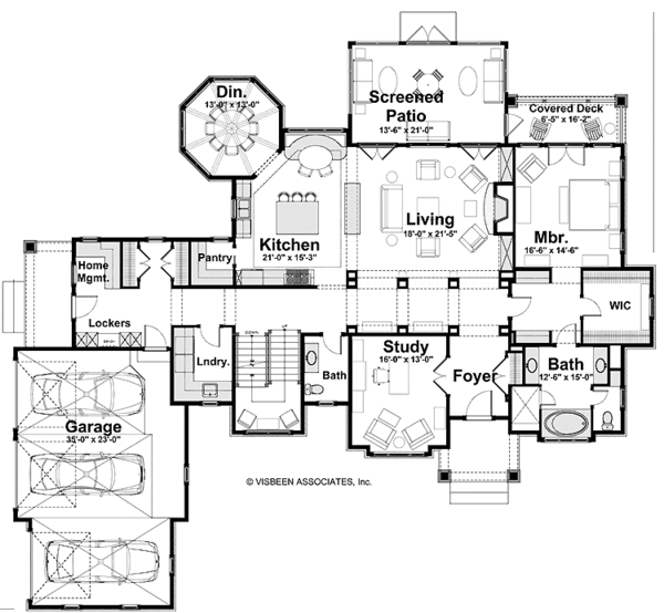 Architectural House Design - Craftsman Floor Plan - Main Floor Plan #928-184