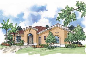 Mediterranean Exterior - Front Elevation Plan #930-393