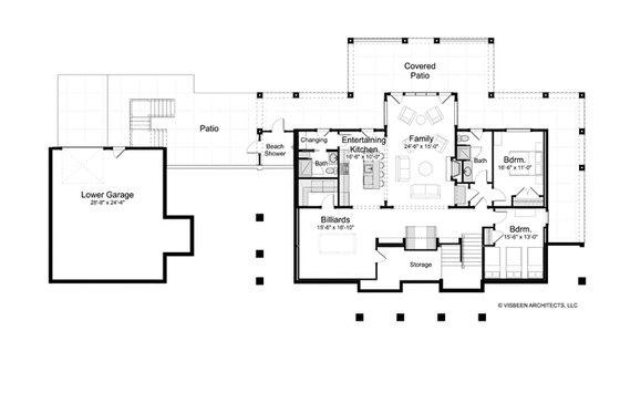 Floor Plan - Lower Floor for Traditional House Plan #928-262 - 5 bed, 5.5 bath