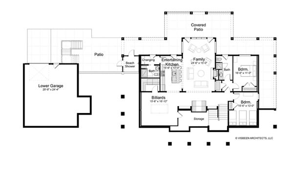 Traditional Floor Plan - Lower Floor Plan #928-262