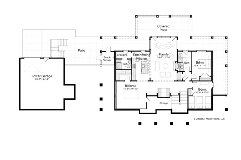 Architectural House Design - Floor Plan - Lower Floor for Traditional House Plan #928-262 - 5 bed, 5.5 bath