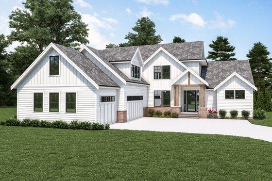 Exterior - Front Elevation 3 for Farmhouse House Plan #1070-119 - 4 bed, 2.5 bath
