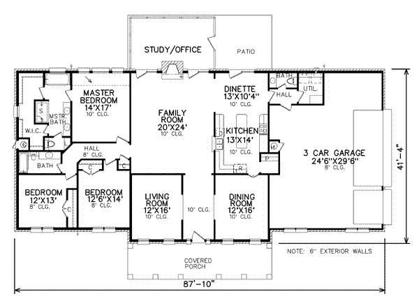 Southern Floor Plan - Main Floor Plan #65-368
