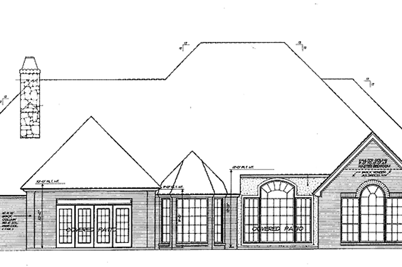 Home Plan - Exterior - Rear Elevation for European House Plan #310-1160 - 4 bed, 3.5 bath
