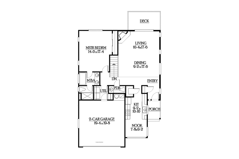 Dream House Plan - Floor Plan - Main Floor for Ranch House Plan #132-540 - 3 bed, 2.5 bath