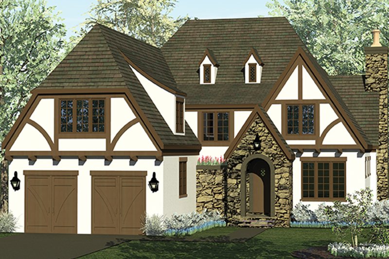 Dream House Plan - Exterior - Front Elevation 3 for European House Plan #453-626 - 4 bed, 4.5 bath