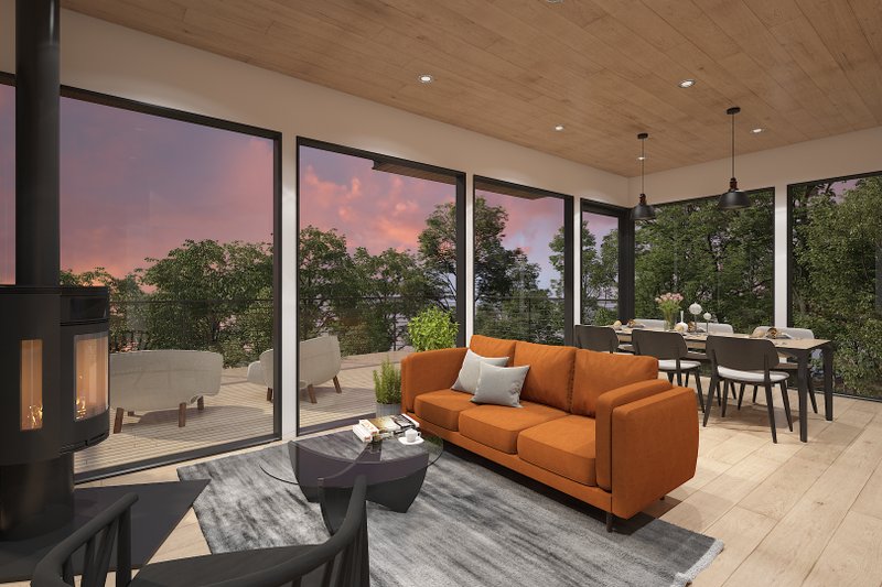 House Plan Design - Interior - Family Room for Modern House Plan #123-125 - 2 bed, 2 bath