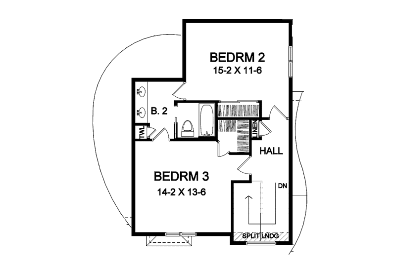 Dream House Plan - Floor Plan - Upper Floor for Country House Plan #328-380 - 3 bed, 2.5 bath