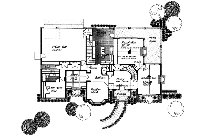 Architectural House Design - Floor Plan - Main Floor for Colonial House Plan #310-1092 - 4 bed, 3.5 bath
