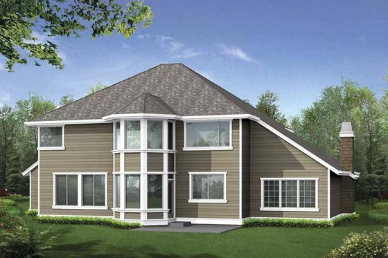 Exterior - Rear Elevation for Craftsman House Plan #132-407 - 4 bed, 3.5 bath