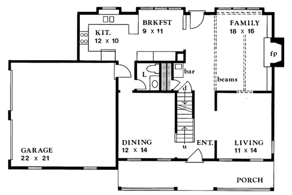 Dream House Plan - Country Floor Plan - Main Floor Plan #405-314