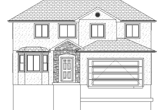 Exterior - Front Elevation 7 for Traditional House Plan #1060-7 - 5 bed, 3.5 bath