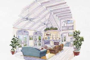 Interior - Family Room for Country House Plan #930-62 - 3 bed, 3 bath